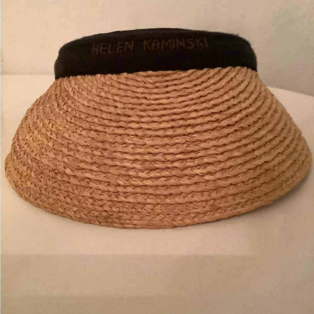 Don’t buy on hold Helen Kaminski Bianca raffia straw visor hat one size